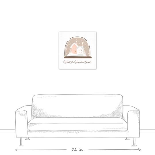 Winter Wonderland Snow Globe 24x24 Canvas Wall Art